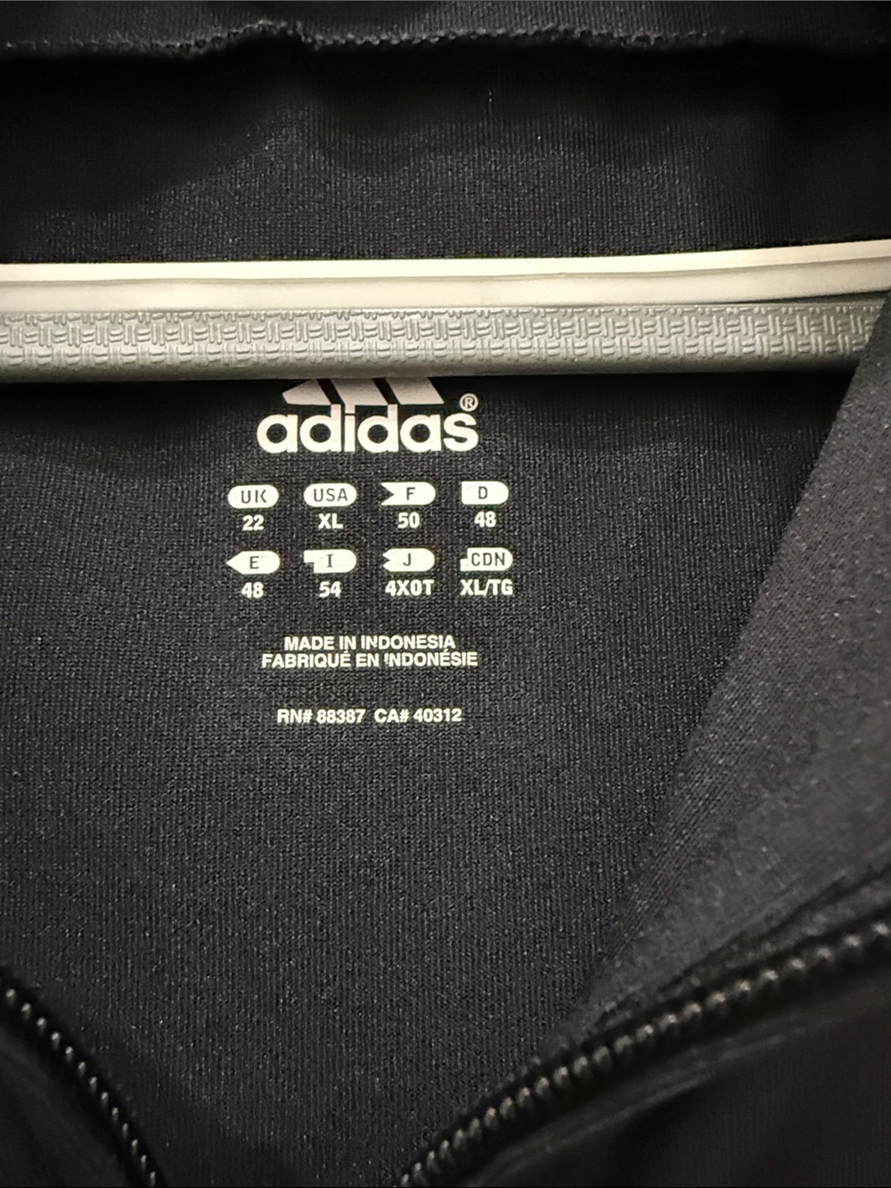 Adidas Black Lightweight Track Jacket with White Stripes - Picture 3 of 4